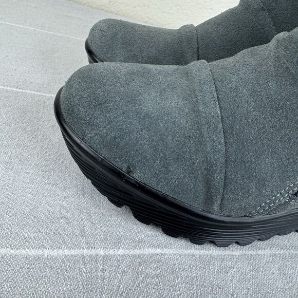 Skechers Parallel Triple Threat Suede Wedge Booties Ankle Boot Charcoal Gray 7 - Picture 8 of 15